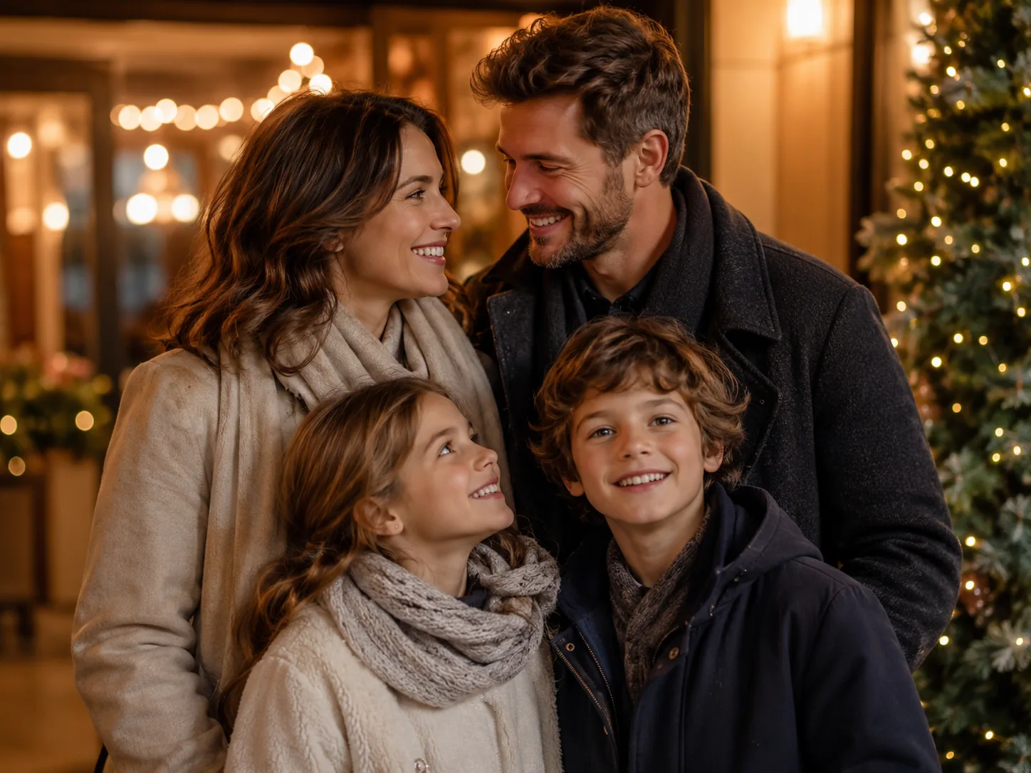 Famille chaleureuse pendant les fêtes — idée cadeau original à Besançon